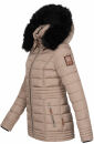 Navahoo Umay Princess Damen Winter Steppjacke mit Fellkragen 900 Taupe-Gr.S