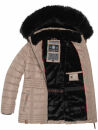 Navahoo Umay Princess Damen Winter Steppjacke mit Fellkragen 900 Taupe-Gr.S