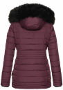 Navahoo Umay Princess Damen Winter Steppjacke mit Fellkragen 900 Weinrot-Gr.XS