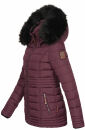 Navahoo Umay Princess Damen Winter Steppjacke mit Fellkragen 900 Weinrot-Gr.M