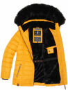 Navahoo Umay Princess Damen Winter Steppjacke mit Fellkragen 900 Gelb-Gr.S