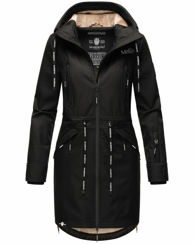 Marikoo Racquellee Damen Softshell Jacke B886 Schwarz Größe XXL - Gr. 44