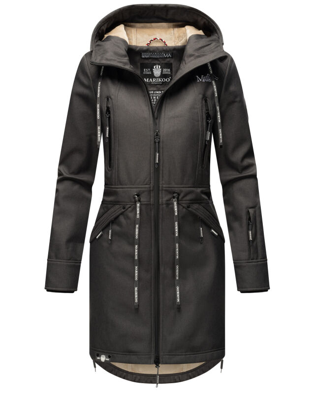 Marikoo Racquellee Damen Softshell Jacke B886 Anthrazit Größe S - Gr. 36