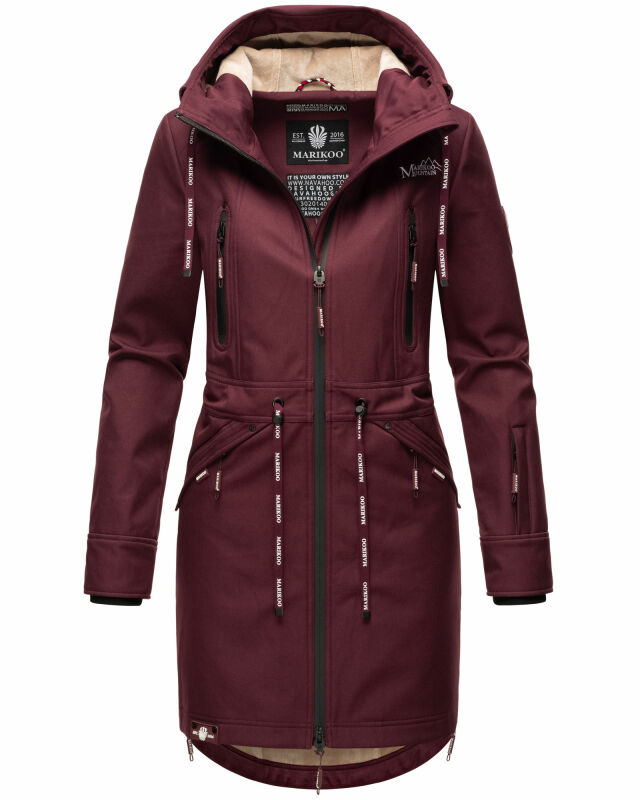 Marikoo Racquellee Damen Softshell Jacke B886 Weinrot Größe XS - Gr. 34