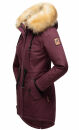 Navahoo warme Damen Winter Jacke lang mit Kunstfell B660 Weinrot Größe XS - Gr. 34
