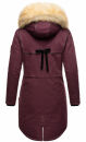 Navahoo warme Damen Winter Jacke lang mit Kunstfell B660 Weinrot Größe XS - Gr. 34
