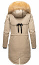 Navahoo warme Damen Winter Jacke lang mit Kunstfell B660 Taupe Größe XL - Gr. 42