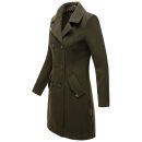 Marikoo Nanakoo Damen Mantel Trenchcoat Wintermantel Übergangs Jacke B820 Dunkelgrün-Gr.XS
