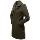 Marikoo Nanakoo Damen Mantel Trenchcoat Wintermantel Übergangs Jacke B820 Dunkelgrün-Gr.XS