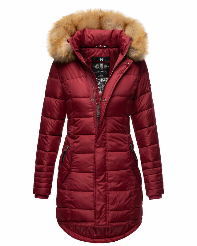 Navahoo Damen Winter Jacke Steppjacke warm gefüttert B374 Bordeaux Größe S - Gr. 36