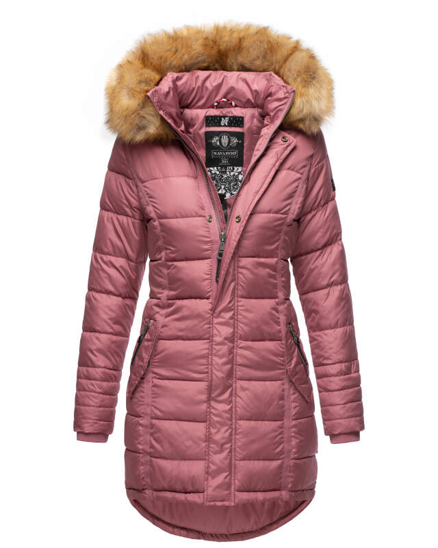 Navahoo Damen Winter Jacke Steppjacke warm gefüttert B374 Dunkel Rosa Größe XXL - Gr. 44