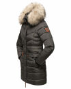 Navahoo Paula Damen Winter Jacke Mantel Parka warm gefütterte Winterjacke B383 Anthrazit Größe XL - Gr. 42
