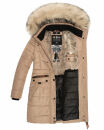 Navahoo Paula Damen Winter Jacke Mantel Parka warm gefütterte Winterjacke B383 Taupe Grey Größe L - Gr. 40