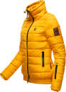 Marikoo Poisen Damen Winter Jacke Stepp Winterjacke mit Stehkragen warm gefüttert B667 Gelb Größe M - Gr. 38