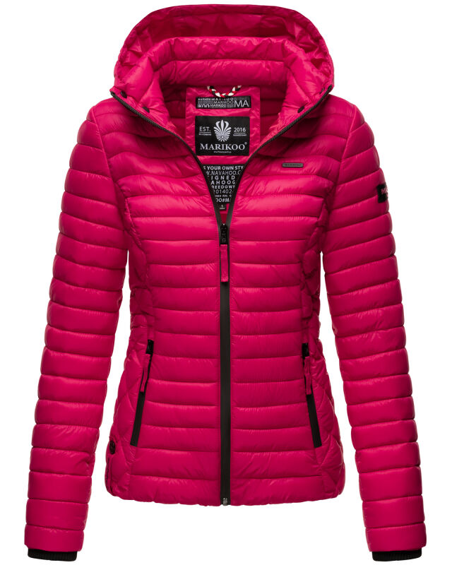 Marikoo Samtpfote leichte Damen Steppjacke B600 Fuchsia Größe M - Gr. 38