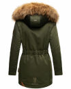 Marikoo Sanakoo Damen Winterjacke Parka mit Kapuze B825 Olive-Gr.XS