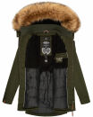 Marikoo Sanakoo Damen Winterjacke Parka mit Kapuze B825 Olive-Gr.L