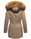 Marikoo Sanakoo Damen Winterjacke Parka mit Kapuze B825 Taupe-Gr.S