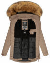 Marikoo Sanakoo Damen Winterjacke Parka mit Kapuze B825 Taupe-Gr.S