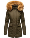 Navahoo Schneeengel-Princess Damen Parka Winter Jacke mit Kapuze B826 Olive-Gr.S