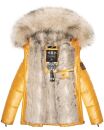 Navahoo Tikunaa Damen Winterjacke mit Kunstfellkragen B828 Gelb-Gr.XS