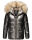 Navahoo Tikunaa Damen Winterjacke mit Kunstfellkragen B828 Anthrazit-Gr.XS
