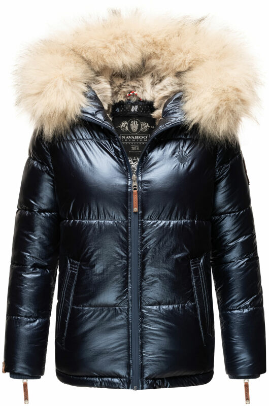 Navahoo Tikunaa Damen Winterjacke mit Kunstfellkragen B828 Navy-Gr.XS