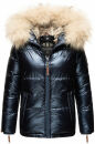 Navahoo Tikunaa Damen Winterjacke mit Kunstfellkragen B828 Navy-Gr.XS