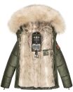 Navahoo Tikunaa Damen Winterjacke mit Kunstfellkragen B828 Olive-Gr.M