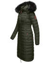 Navahoo Umay warme Damen Winter Jacke lang gesteppt mit Teddyfell B670 Olive Größe M - Gr. 38