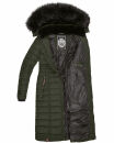 Navahoo Umay warme Damen Winter Jacke lang gesteppt mit Teddyfell B670 Olive Größe M - Gr. 38