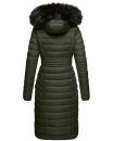 Navahoo Umay warme Damen Winter Jacke lang gesteppt mit Teddyfell B670 Olive Größe L - Gr. 40