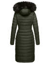 Navahoo Umay warme Damen Winter Jacke lang gesteppt mit Teddyfell B670 Olive Größe XL - Gr. 42