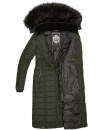 Navahoo Umay warme Damen Winter Jacke lang gesteppt mit Teddyfell B670 Olive Größe XL - Gr. 42