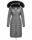 Navahoo Umay warme Damen Winter Jacke lang gesteppt mit Teddyfell B670 Grau Größe XL - Gr. 42