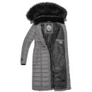 Navahoo Umay warme Damen Winter Jacke lang gesteppt mit Teddyfell B670 Grau Größe XXL - Gr. 44
