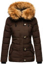 Navahoo Zoja Damen Winter Stepp Jacke Teddyfell Winterjacke B831 Chocolate-Gr.S