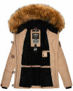 Navahoo Zoja Damen Winter Stepp Jacke Teddyfell Winterjacke B831 Taupe-Grey-Gr.M