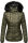 Navahoo Zuckerbiene Damen Steppjacke mit Kapuze und Kunstfellkragen B832 Olive-Gr.S