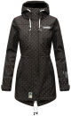 Marikoo Zimtzicke Damen Outdoor Softshell Jacke lang  B614 Schwarz w.D. Größe XXL - Gr. 44