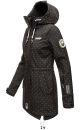 Marikoo Zimtzicke Damen Outdoor Softshell Jacke lang  B614 Schwarz w.D. Größe XXL - Gr. 44