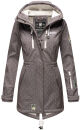 Marikoo Zimtzicke Damen Outdoor Softshell Jacke lang...