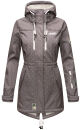 Marikoo Zimtzicke Damen Outdoor Softshell Jacke lang  B614 Grau w.D. Größe S - Gr. 36