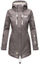 Marikoo Zimtzicke Damen Outdoor Softshell Jacke lang  B614 Grau w.D. Größe M - Gr. 38