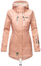 Marikoo Zimtzicke Damen Outdoor Softshell Jacke lang  B614 Rosa w.D. Größe S - Gr. 36