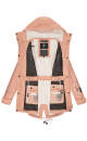 Marikoo Zimtzicke Damen Outdoor Softshell Jacke lang  B614 Rosa w.D. Größe L - Gr. 40