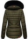 Navahoo Melikaa Damen Winterjacke gefüttert Steppjacke mit Kapuze B844 Olive-Gr.S