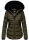 Navahoo Melikaa Damen Winterjacke gefüttert Steppjacke mit Kapuze B844 Olive-Gr.S