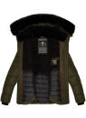 Navahoo Melikaa Damen Winterjacke gefüttert Steppjacke mit Kapuze B844 Olive-Gr.M