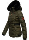 Navahoo Melikaa Damen Winterjacke gefüttert Steppjacke mit Kapuze B844 Olive-Gr.M